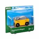 Bild 1 von BRIO® Spielzeugeisenbahn-Lokomotive Brio World Eisenbahn Waggon Tierwaggon Elefant 2 Teile 33969