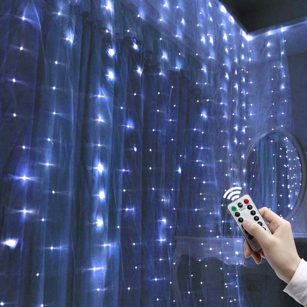 Bild 3 von Laybasic Lichterkette LED Lichterkette,Vorhang Lichterketten,3x3M,Timer,300LEDs, Fernbedienung,8 Modi,für Innen und Außen Deko wie Weihnachten,Hochzeit