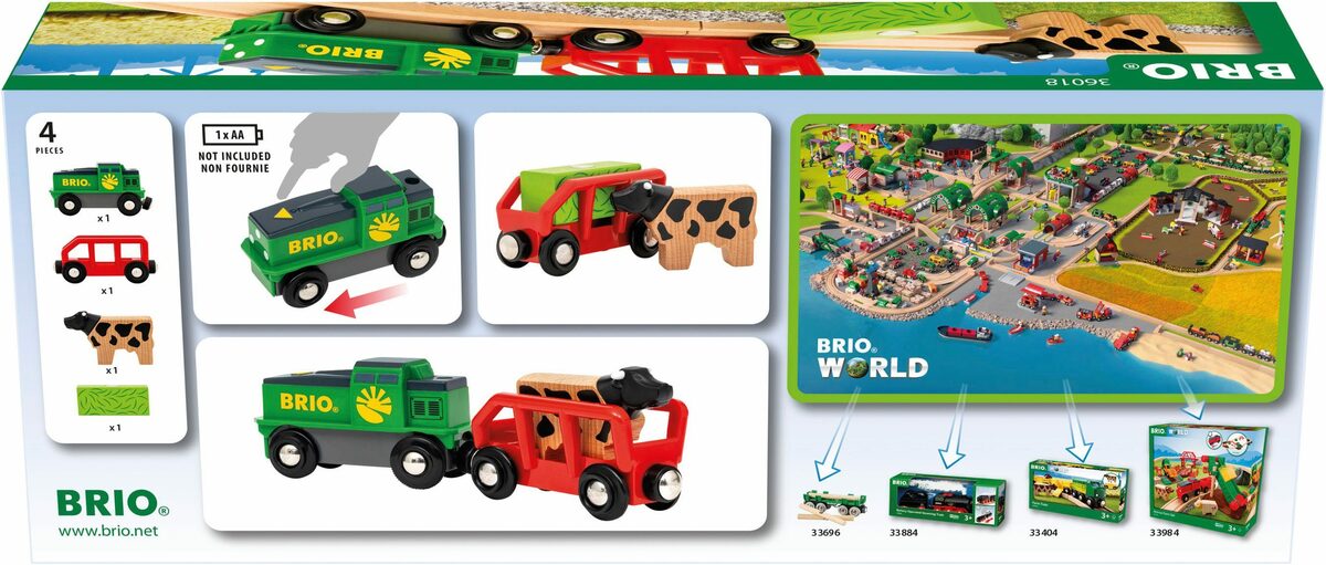 Bild 3 von BRIO® Spielzeug-Eisenbahn BRIO® WORLD, Bauernhof Batterie-Zug, FSC®- schützt Wald - weltweit