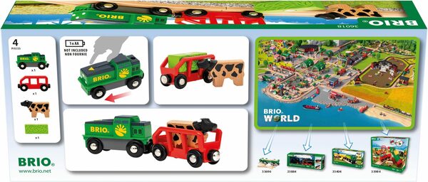 Bild 3 von BRIO® Spielzeug-Eisenbahn BRIO® WORLD, Bauernhof Batterie-Zug, FSC®- schützt Wald - weltweit