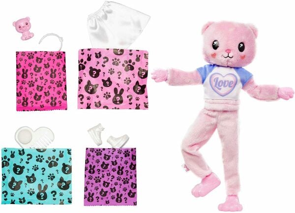 Bild 1 von Barbie Anziehpuppe Cutie Reveal, Kuschelweich Serie - Teddybär