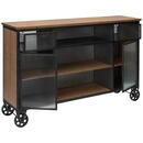 Bild 1 von Livetastic Sideboard, Natur, Schwarz, Metall, Tanne,Tanne, massiv, 7 Fächer, 2 Schubladen, 155x97.5x37 cm, Fsc, Wohnzimmer, Kommoden & Sideboards, Sideboards