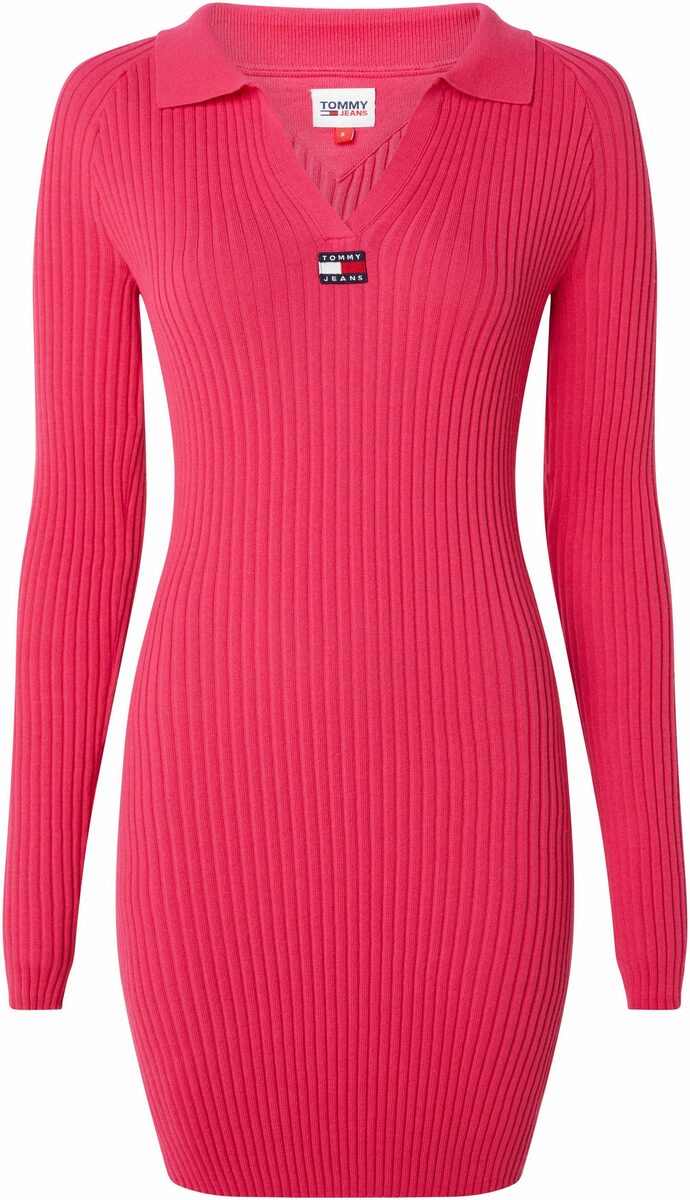 Bild 3 von Tommy Jeans Strickkleid TJW COLLAR BADGE SWEATER DRESS mit V-Ausschnitt & Tommy Jeans Badge