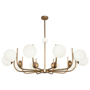 Pendelleuchte, Messing, Metall, Glas, 116x27.6x116 cm, CE, gleichmäßige Lichtverteilung, Lampen & Leuchten, Innenbeleuchtung, Hängelampen, Pendelleuchten