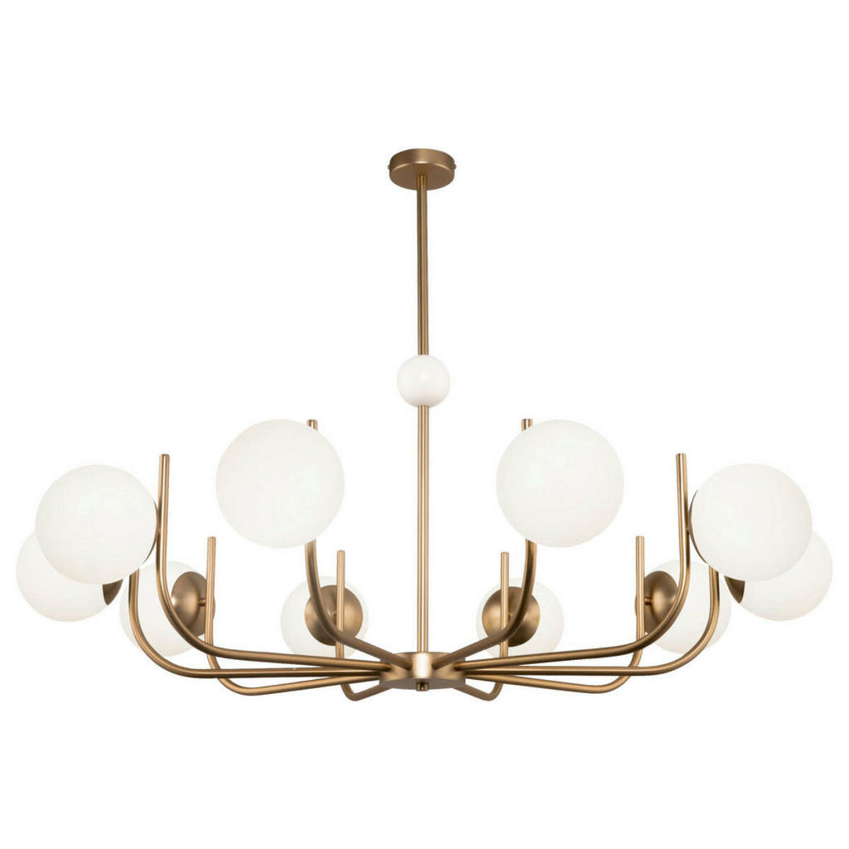 Bild 1 von Pendelleuchte, Messing, Metall, Glas, 116x27.6x116 cm, CE, gleichmäßige Lichtverteilung, Lampen & Leuchten, Innenbeleuchtung, Hängelampen, Pendelleuchten