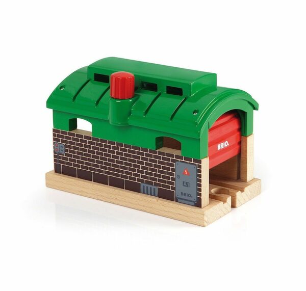 Bild 3 von BRIO® Spielzeugeisenbahn-Gebäude Brio World Eisenbahn Gebäude Lokschuppen mit Rolltor 33574