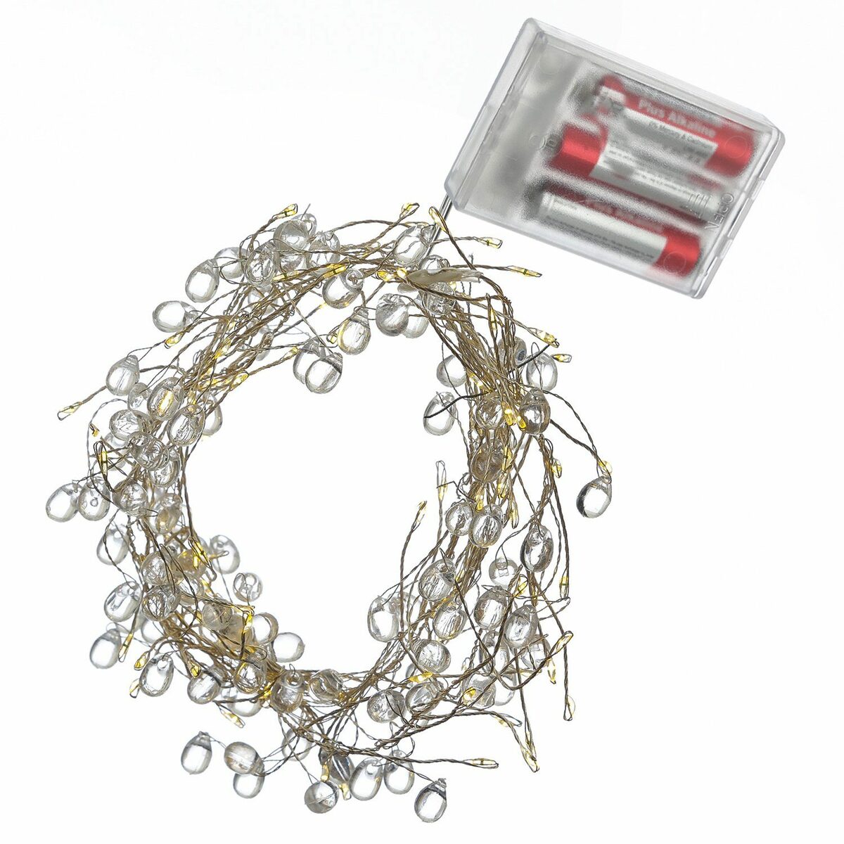 Bild 2 von MARELIDA LED-Lichterkette Diamant Cluster Dekolichterkette mit Tropfen Draht 100LED 1,2m Timer, 100-flammig