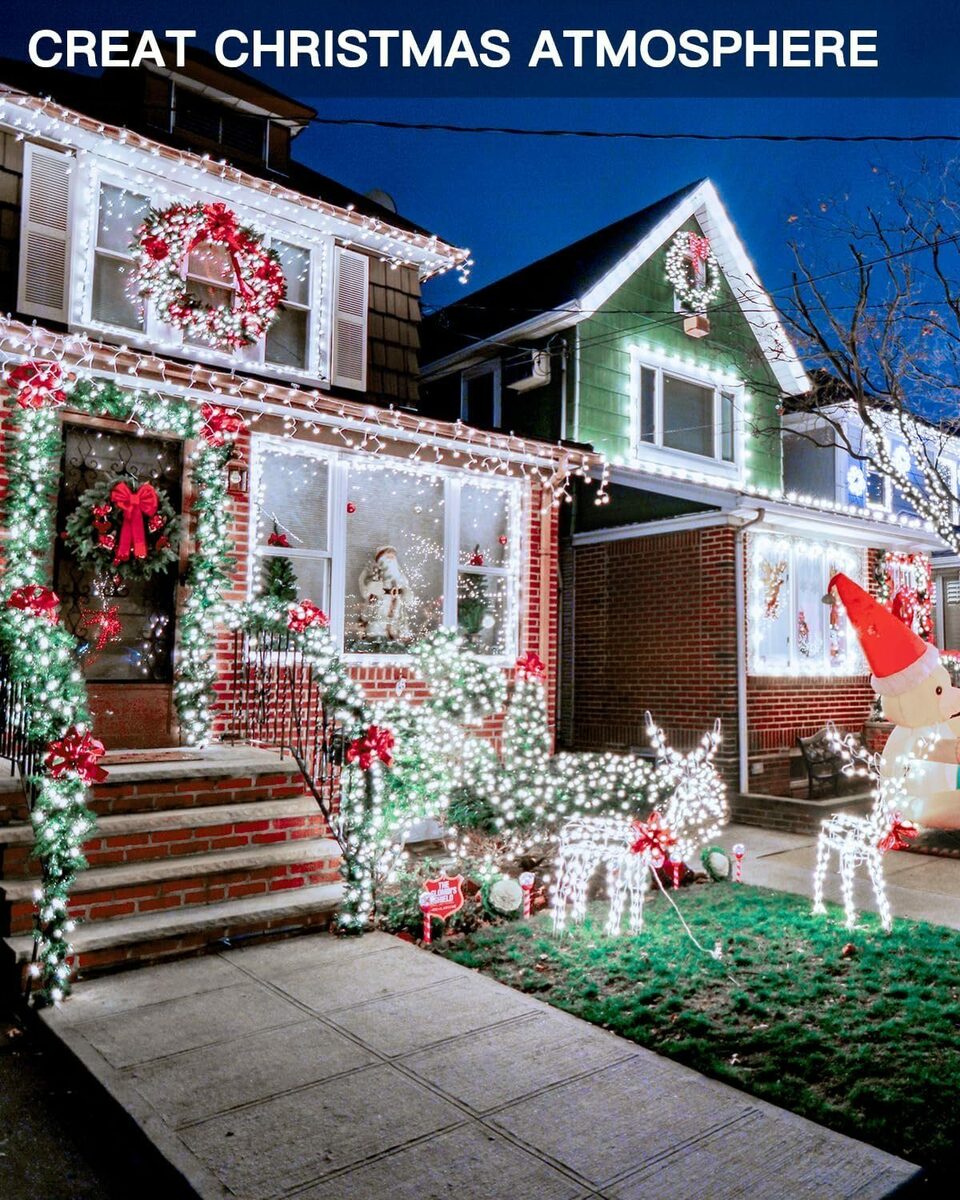 Bild 4 von Diyarts LED-Lichterkette, 400-flammig, 400 LEDs mit IP67 Wasserdichtigkeit, 8 Modi, Timer