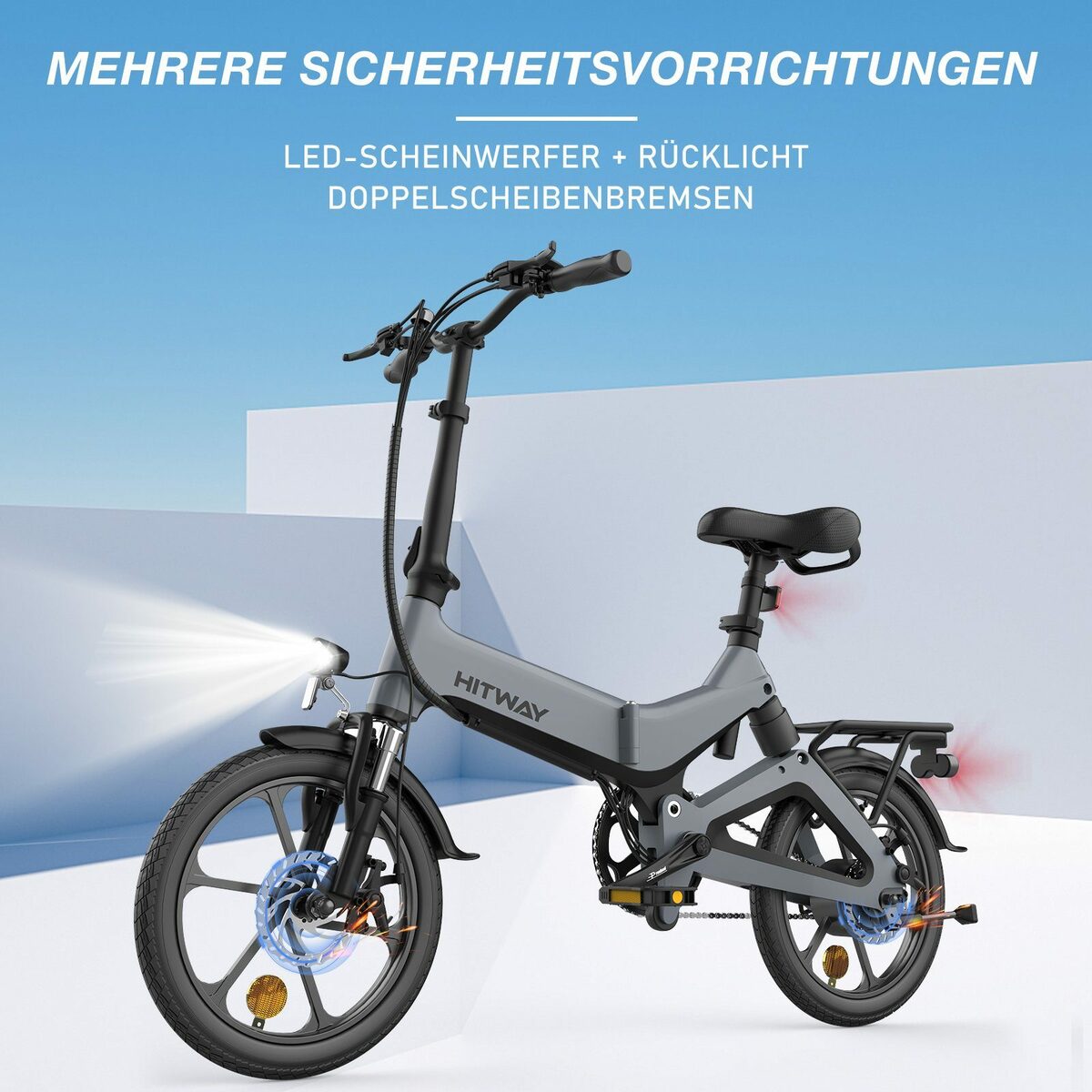 Bild 3 von HITWAY E-Bike BK2 Klapprad Elektrofahrrad Luftreifen 36V 7,8Ah in 16 Zoll StVZO