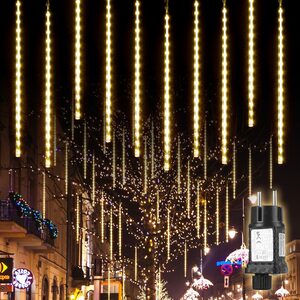 Salcar LED-Lichterkette 4,5m Eiszapfen Außenbeleuchtung Baumbeleuchtung