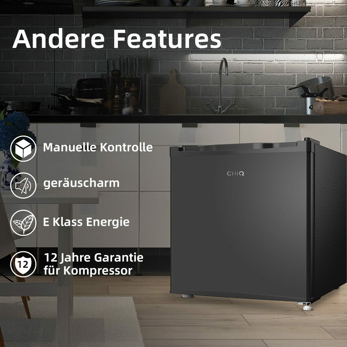 Bild 3 von CHiQ Gefrierschrank CSD31D4E, 44.7 cm hoch, 47.4 cm breit, 31L,Mini Bar,4-Sterne-Gefrier,12 Jahre Garantie auf den Kompressor
