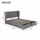 Bild 3 von OKWISH Polsterbett Doppelbett Stauraumbett (Hydraulisch anhebbarer Bettstauraum), mit Lattenrost und Bettkasten, 140 x 200 cm