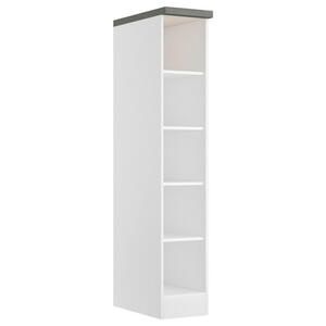 Held Regal, Grau, Weiß, Holzwerkstoff, 4 Fächer, 30x166x60 cm, stehend, Arbeitszimmer, Büroregale, Bücherregale
