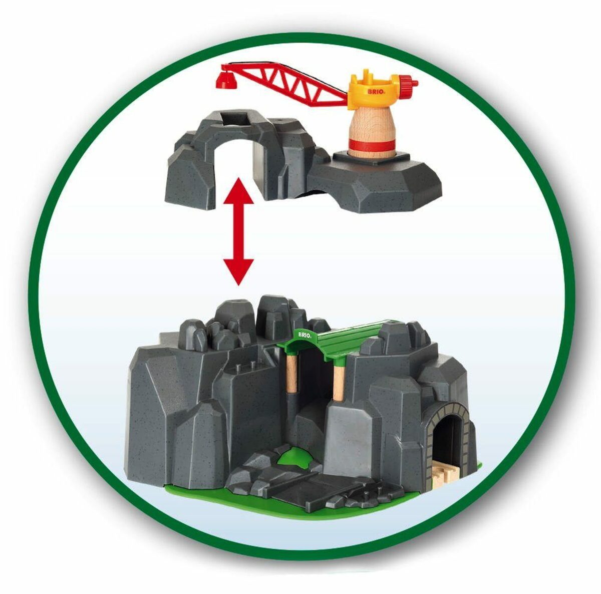 Bild 2 von BRIO® Spielzeugeisenbahn-Gebäude World Eisenbahn Gebäude Große Goldmine mit Sound-Tunnel 7 Teile 33889