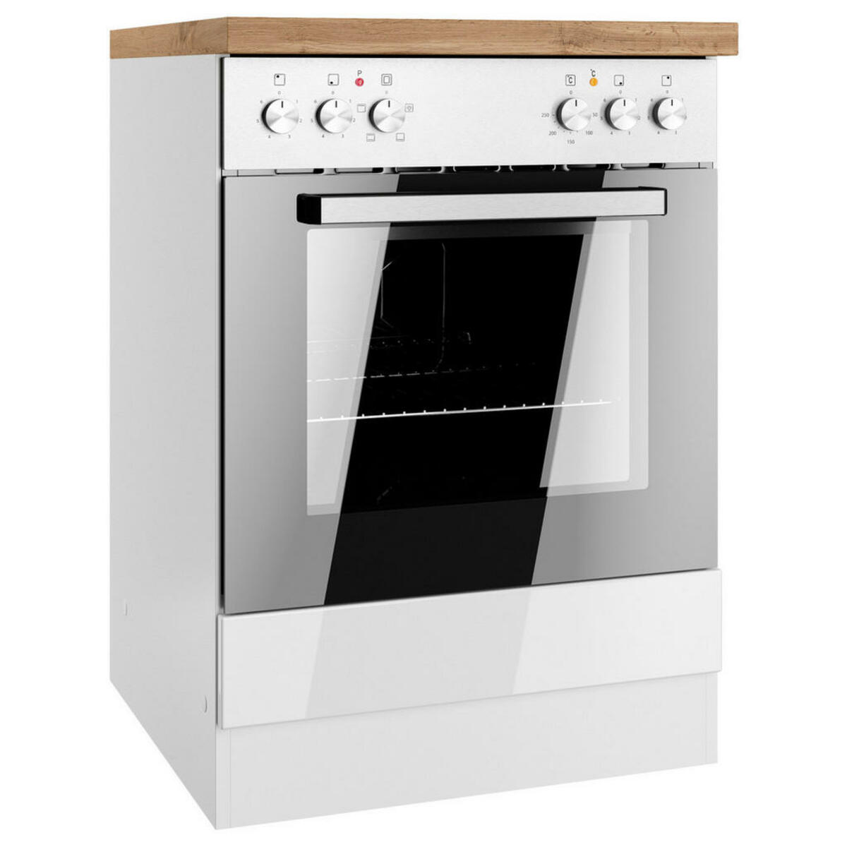 Bild 1 von Held Herdumbauschrank, Weiß, Eiche Wotan, Weiß Hochglanz, Holzwerkstoff, 60x86x60 cm, Made in Germany, Küchen, Küchenmöbel, Küchenschränke, Geräteumbauschränke