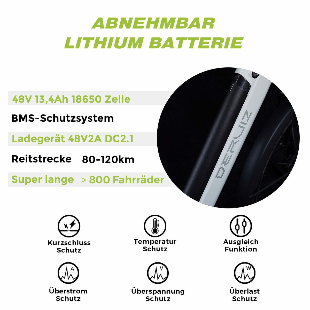 Bild 4 von DERUIZ E-Bike MICA-G 28 Zoll E-Bike 250W 80Nm Mittelmotor, 48V / 644Wh Akku, 9 Gang SHIMANO SHIMANO ALTUS, 9-Gang Schaltwerk, Kettenschaltung, Mittelmotor, 644,00 Wh Batterie, (mit Akku-Ladeger