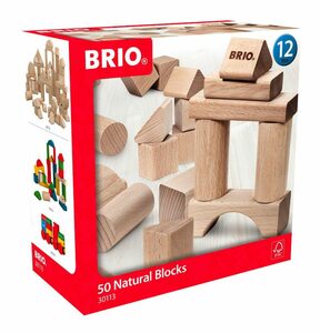 BRIO® Steckspielzeug Brio Kleinkindwelt Holz Bausteine Natur Holzbausteine 50 Teile 30113