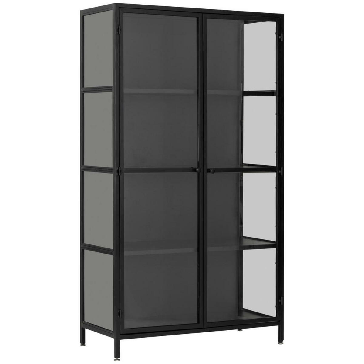 Bild 1 von Mid.you Vitrine, Schwarz, Metall, 3 Fächer, 90x160x40 cm, Bsci, Wohnzimmer, Wohnwände, Vitrinenschränke