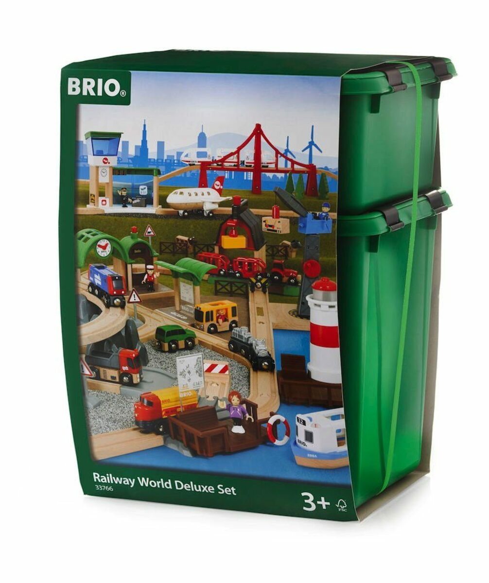 Bild 1 von BRIO® Spielzeugeisenbahn-Set World Eisenbahn Großes Premium Set in Kunststoffbox 106 Teile 33766