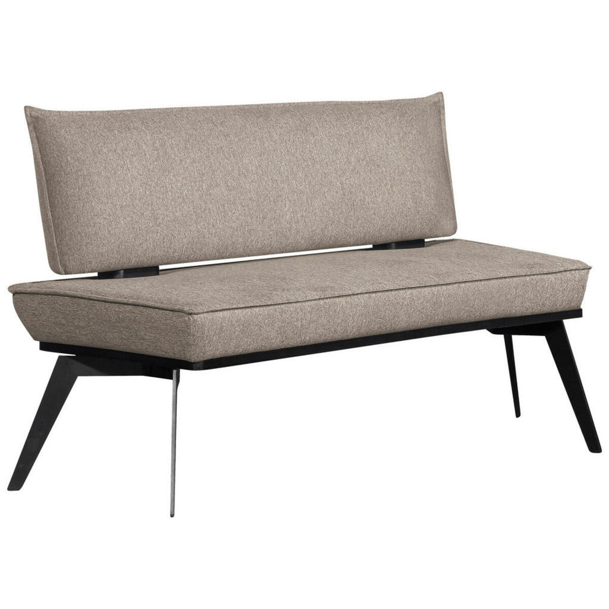 Bild 1 von Carryhome Sitzbank, Schwarz, Taupe, Holz, Metall, Textil, Buche, massiv, 2-Sitzer, 153x90x65 cm, Stoffauswahl, erweiterbar, Typenauswahl, mit Rückenlehne, Esszimmer, Bänke, Sitzbänke
