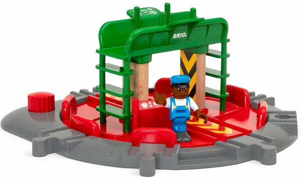 Bild 2 von BRIO® Spielzeugeisenbahn-Brücke Holzspielzeug, BRIO® WORLD, Lok-Drehscheibe mit Kontrollbrücke, FSC®- schützt Wald - weltweit