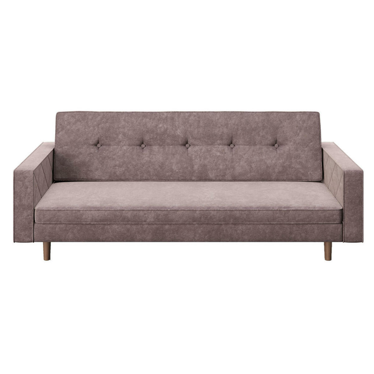 Bild 1 von Playboy Schlafsofa Playboy, Rosa, Textil, Walnuss, vollmassiv, Vintage, 3-Sitzer, 200x80x81 cm, Kinder & Jugendmöbel, Jugendmöbel, Jugendsofas