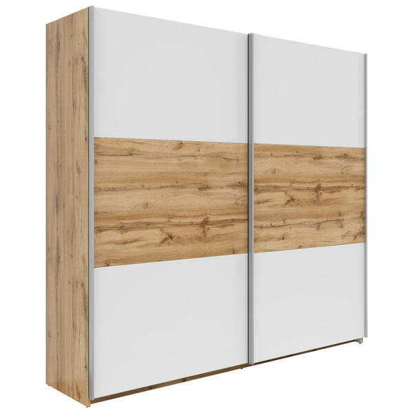 Bild 1 von Boxxx Schwebetürenschrank, Weiß, Eiche Wotan, Holzwerkstoff, 2 Fächer, 218x210x59 cm, Schlafzimmer, Kleiderschränke, Schwebetürenschränke