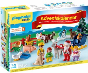 Playmobil® Adventskalender Spielzeug, Spielbausteine, Weihnacht Bauernhof (71135), 1.2.3.