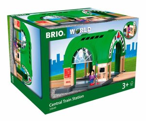 BRIO® Spielzeugeisenbahn-Gebäude World Gebäude Neuer Hauptbahnhof mit Ticketautomat 2 Teile 33649