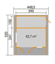 Bild 3 von Weka Gartenhaus M 445 Gr. 1, ca. B448,5/H330,6/T520 cm