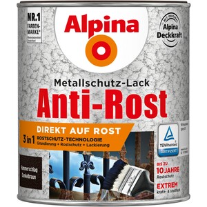 Alpina Metallschutz-Lack Anti-Rost Dunkelbraun Hammerschlag 750 ml