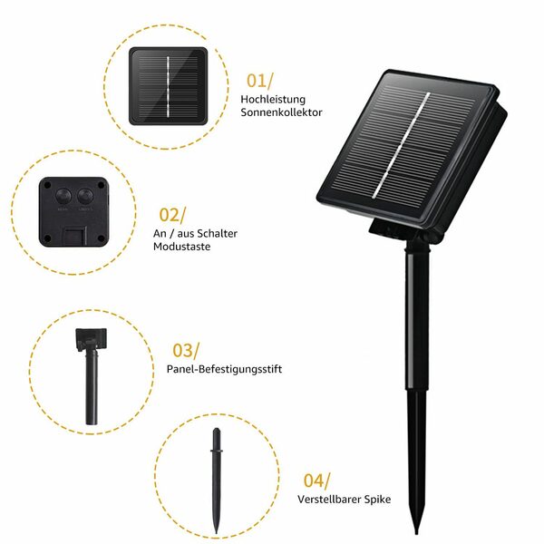 Bild 3 von 7Magic LED-Lichterkette, 50-flammig, LED Dekolicht Solar Campingleuchten