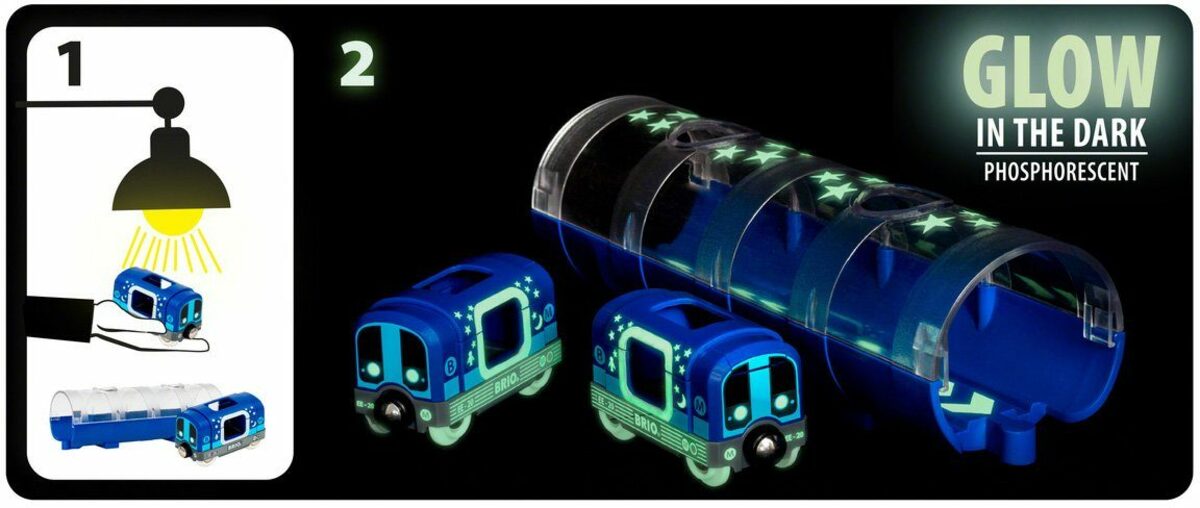 Bild 3 von BRIO® Spielzeug-Zug BRIO® WORLD, Tunnelbox U-Bahn, leuchtet im Dunkeln, FSC®- schützt Wald - weltweit