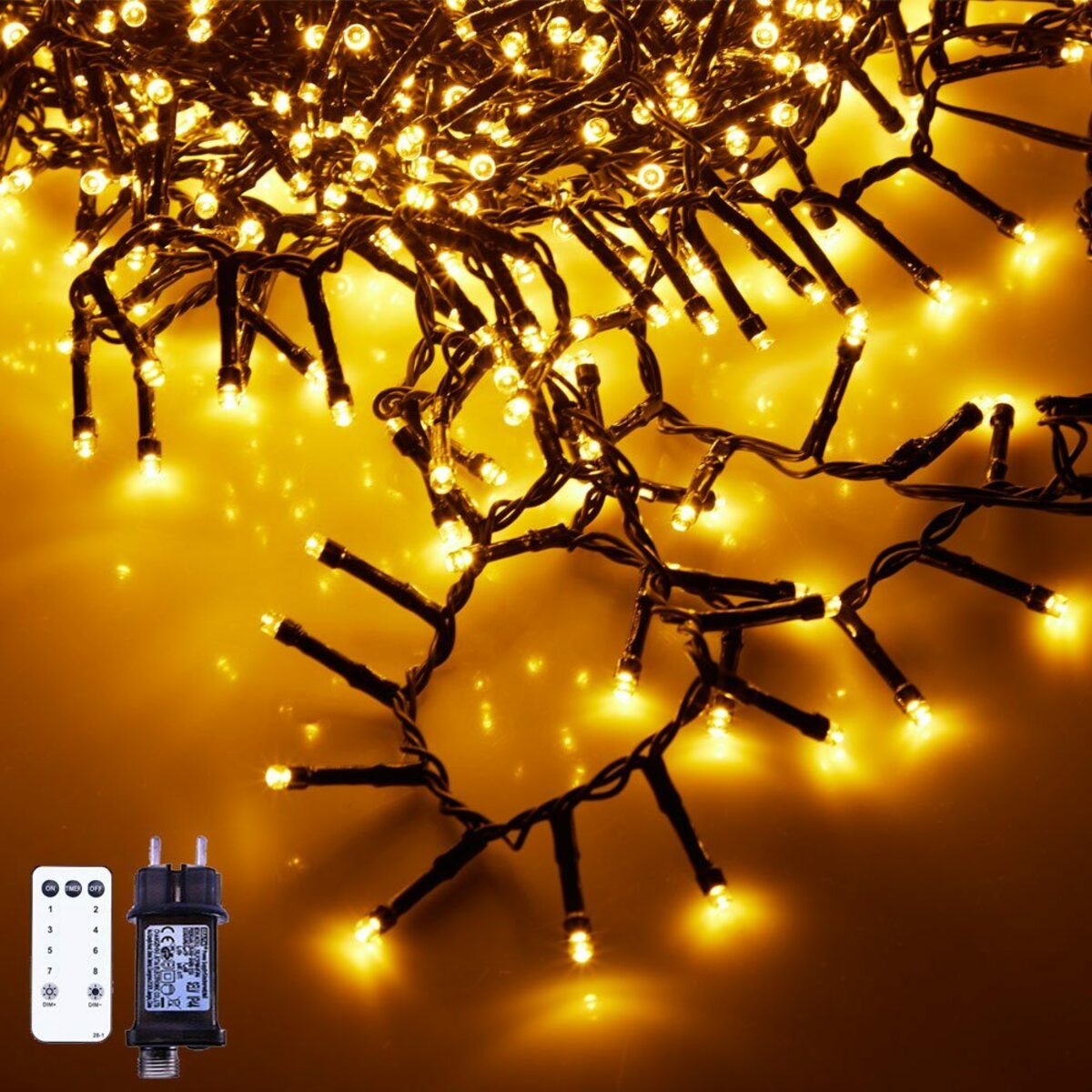 Bild 1 von XERSEK LED-Lichterkette Clusterlichterkette Büschellichterkette Speicherfunktion 31V Strom, Innen Außen IP44 Wasserdicht mit Fernbedienung