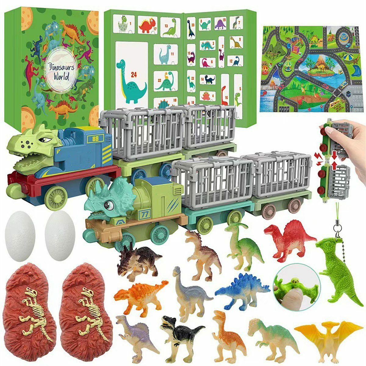 Bild 1 von Discaver Adventskalender Adventskalender 2023, 24-teiliges Dinosaurier-Spielset (1-tlg), Ideal für Jungen, Mädchen, Kinder und Kleinkinder, Weihnachtsgeschenke