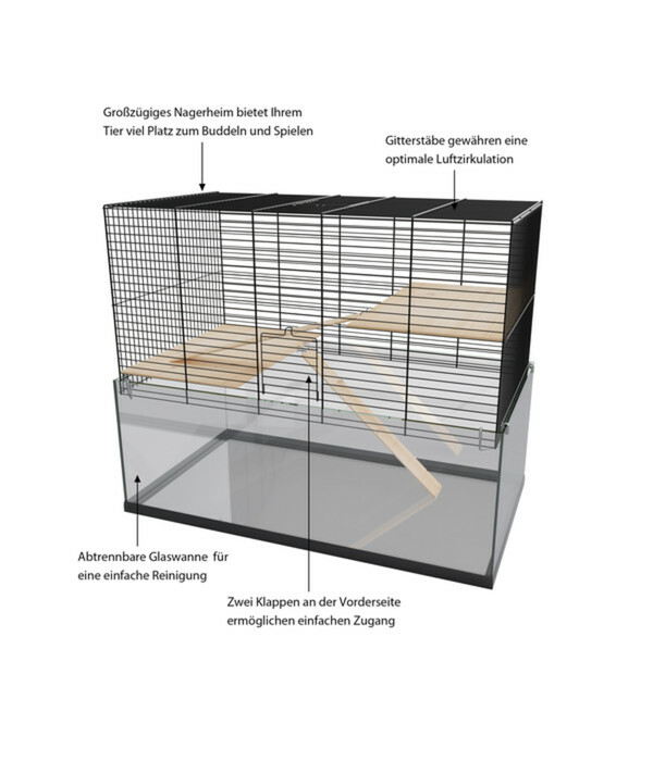 Bild 2 von Dehner Nagerheim Glas Palast 80, ca. B80/H60/T45 cm