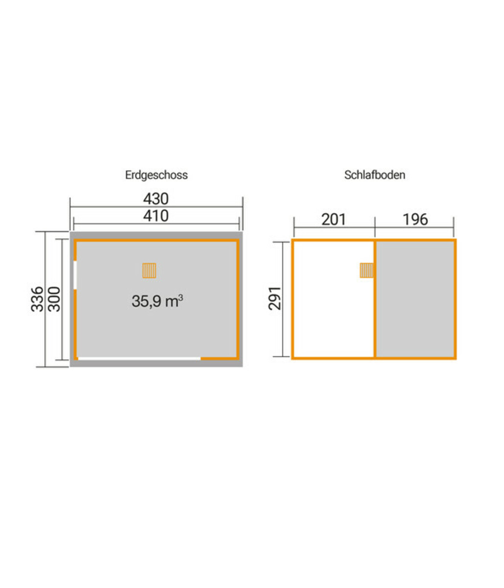 Bild 3 von Weka Gartenhaus M 445 A Gr. 1, ca. B430/H364,8/T336 cm