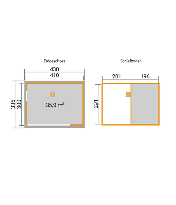 Bild 3 von Weka Gartenhaus M 445 A Gr. 1, ca. B430/H364,8/T336 cm