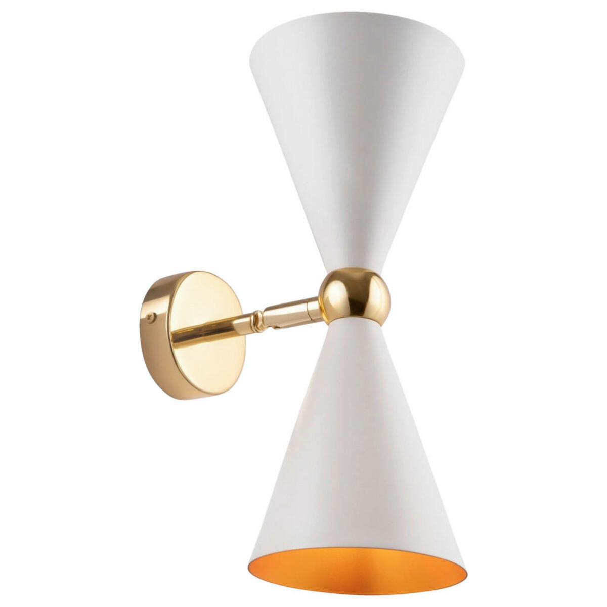 Bild 1 von Wandleuchte, Weiß, Gold, Metall, konisch,konisch, 18x32x32 cm, CE, drehbar, schwenkbar, Lampen & Leuchten, Innenbeleuchtung, Wandleuchten, Wandleuchten Mit Schwenkarm