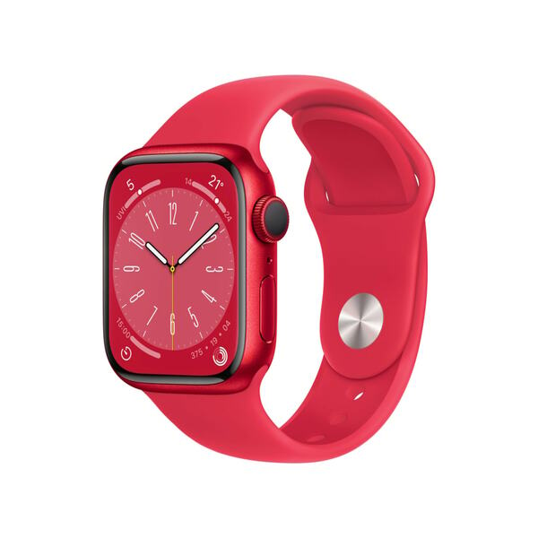 Bild 1 von Watch Series 8 GPS 41mm Aluminiumgehäuse (PRODUCT)RED mit (PRODUCT)RED Sportarmband - Regular