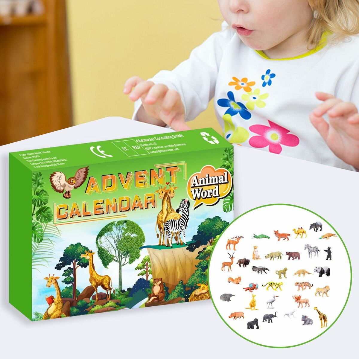 Bild 3 von farfi Adventskalender 24 Teile/satz Kalender Boxen PVC Tier Welt Adventskalender (24 Stück), Animal World Advent Calendar