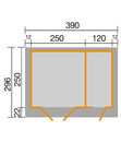 Bild 2 von Weka Gartenhaus 254 Gr. 2, ca. B390/H222/T296 cm