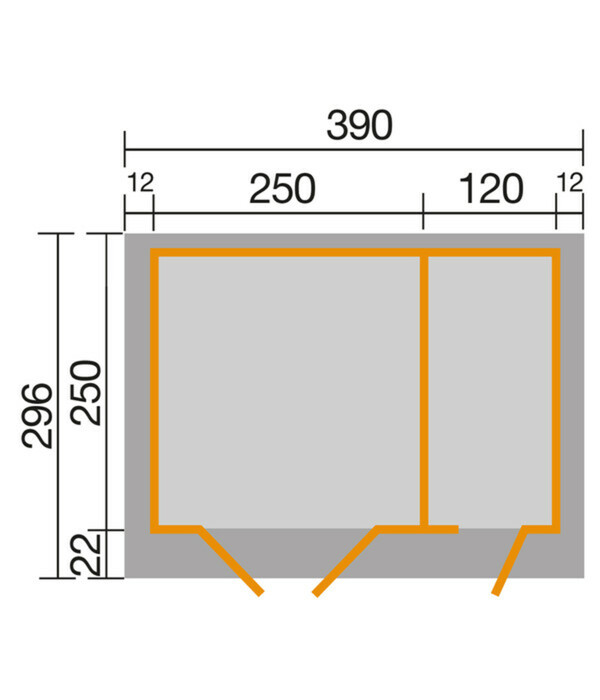 Bild 2 von Weka Gartenhaus 254 Gr. 2, ca. B390/H222/T296 cm