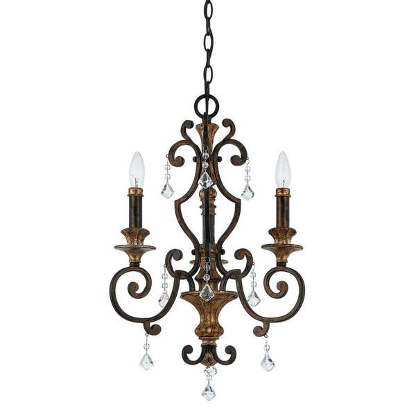 Bild 1 von Kronleuchter Elstead Marquette, Bronze, Metall, Glas, 70 cm, Grüner Punkt, RoHS, höhenverstellbar, Lampen & Leuchten, Innenbeleuchtung, Hängelampen, Kronleuchter