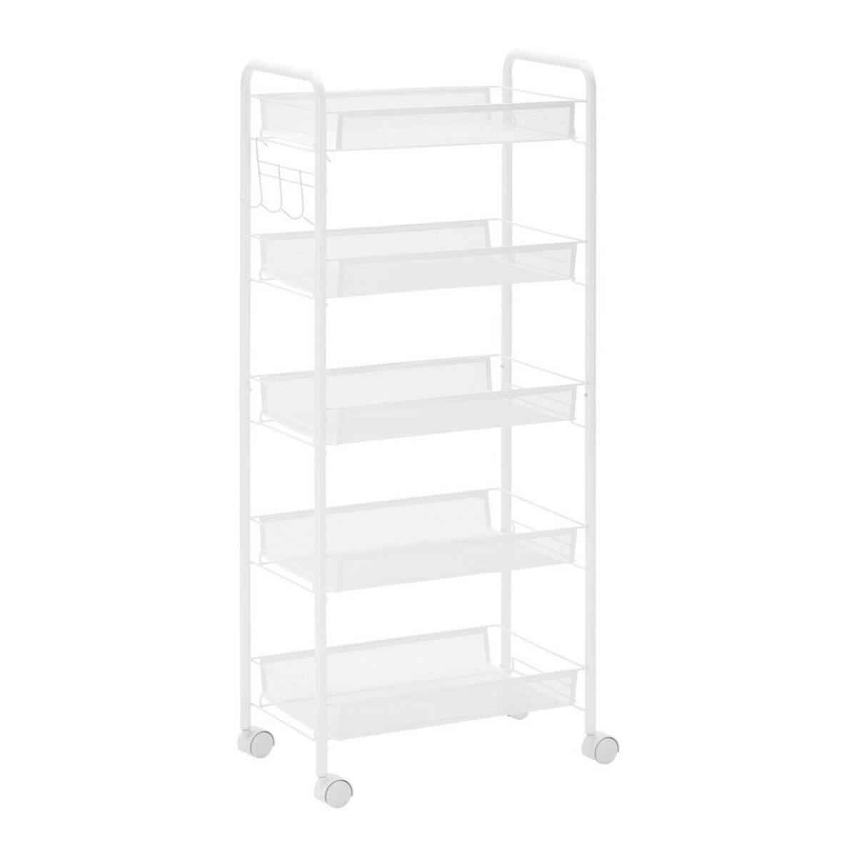 Bild 1 von Bessagi Home Badezimmerregal, Weiß, Metall, 5 Fächer, 45x105x26 cm, Badezimmer, Badezimmerregale, Badregale