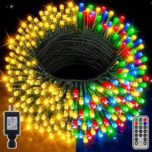 Diyarts LED-Lichterkette, 500-flammig, Hochwertige 500 LED Festtagslichter, 50m Länge, 8 Modi, Fernbedienung