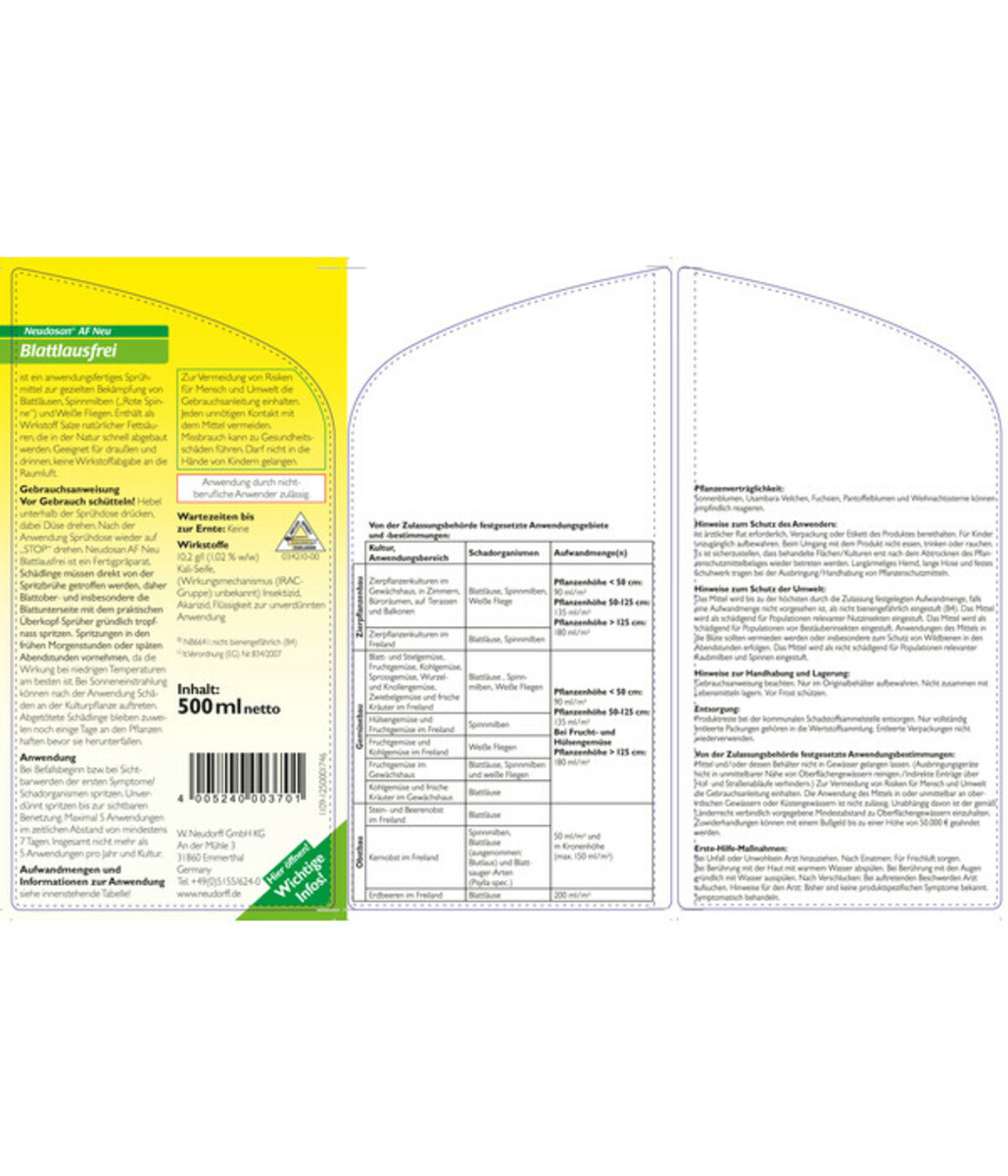 Bild 2 von Neudorff Neudosan® AF Neu Blattlausfrei, 500 ml