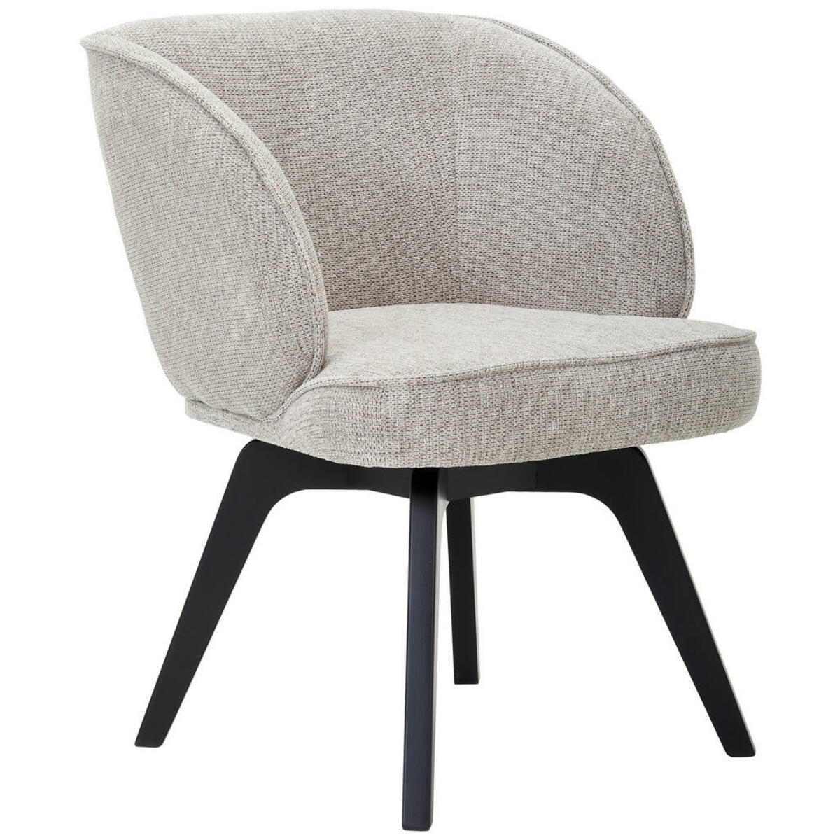 Bild 1 von Novel Armlehnstuhl, Schwarz, Cappuccino, Holz, Textil, Buche, vollmassiv, eckig, 63x83x62 cm, Sitzfläche 180° drehbar, Esszimmer, Stühle, Armlehnenstühle