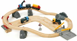 BRIO® Spielzeug-Eisenbahn BRIO® WORLD, Straßen & Schienen Steinverlade Set, (Set), FSC®- schützt Wald - weltweit