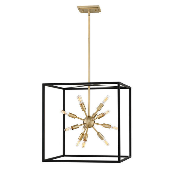 Bild 1 von Hängeleuchte Elstead Aros, Schwarz, Messing, Metall, 59.5 cm, Grüner Punkt, RoHS, höhenverstellbar, Lampen & Leuchten, Innenbeleuchtung, Hängelampen, Esstischlampen